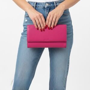 Danier Pink Pebbled Leather Clutch Mini Bag